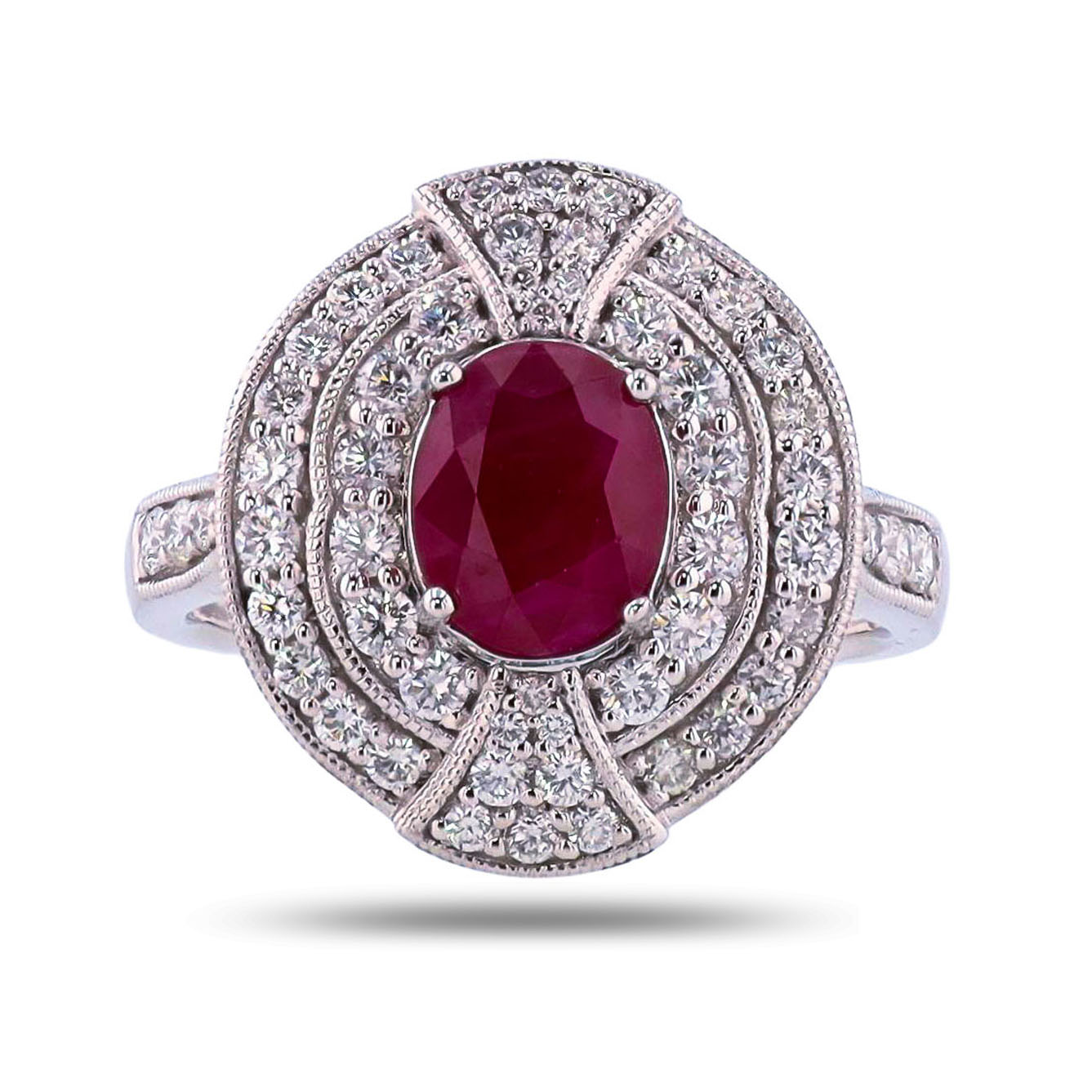 2.11ct BURMESE Ruby and 0.75ctw Diamond Platinum Ring (GIA CERTIFIED) (Vault_R65)