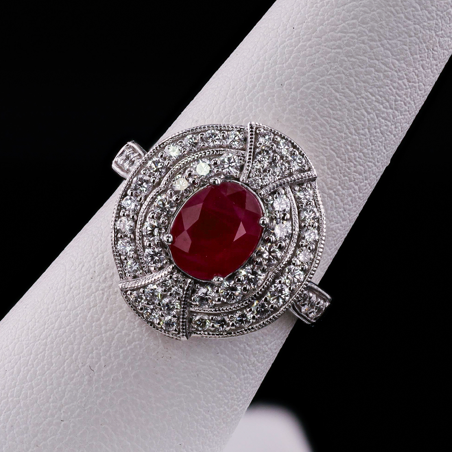 2.11ct BURMESE Ruby and 0.75ctw Diamond Platinum Ring (GIA CERTIFIED) (Vault_R65) - Image 3