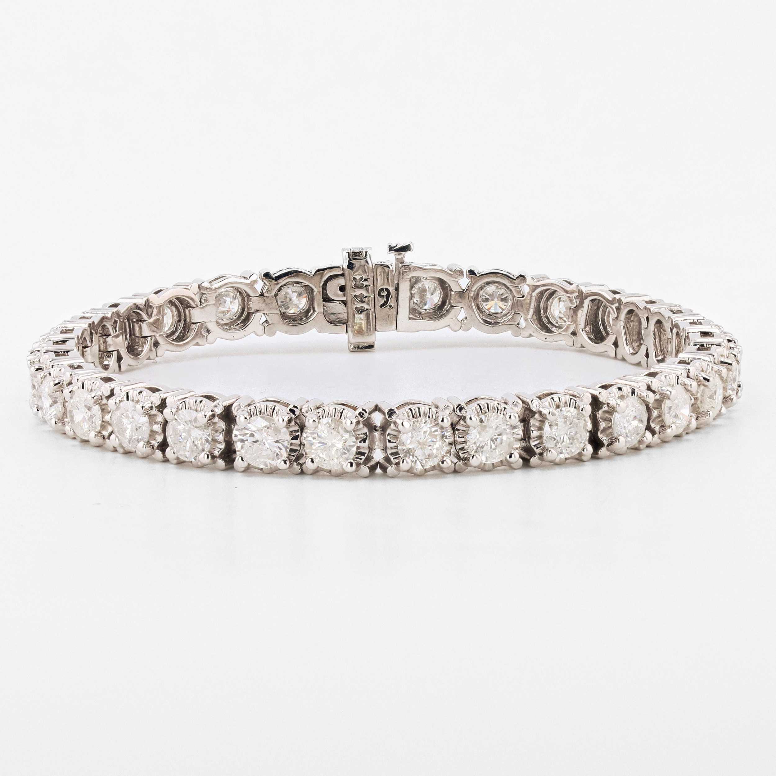 9.67ctw Diamond 14K White Gold Tennis Bracelet (Vault_RR04)