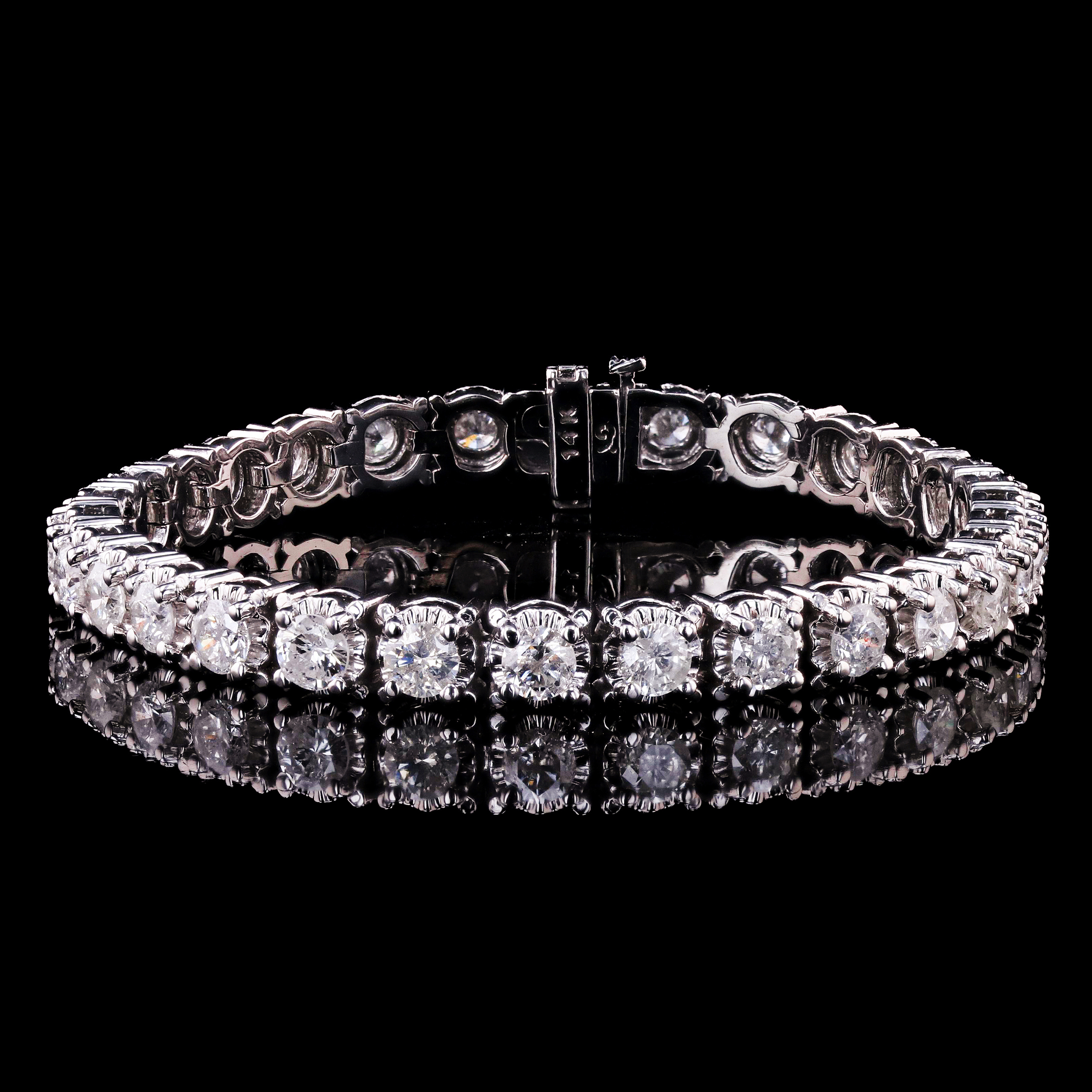 9.67ctw Diamond 14K White Gold Tennis Bracelet (Vault_RR04) - Image 3