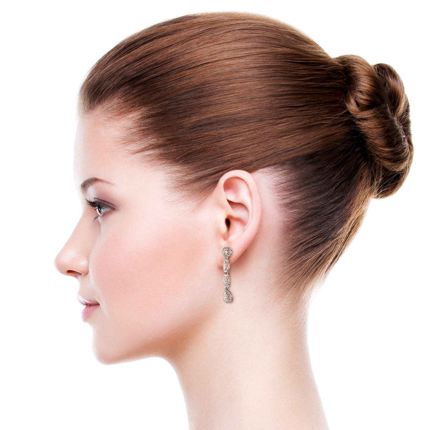 4.01ctw Diamond 18K White Gold Dangle Earrings (Vault_RR04) - Image 4