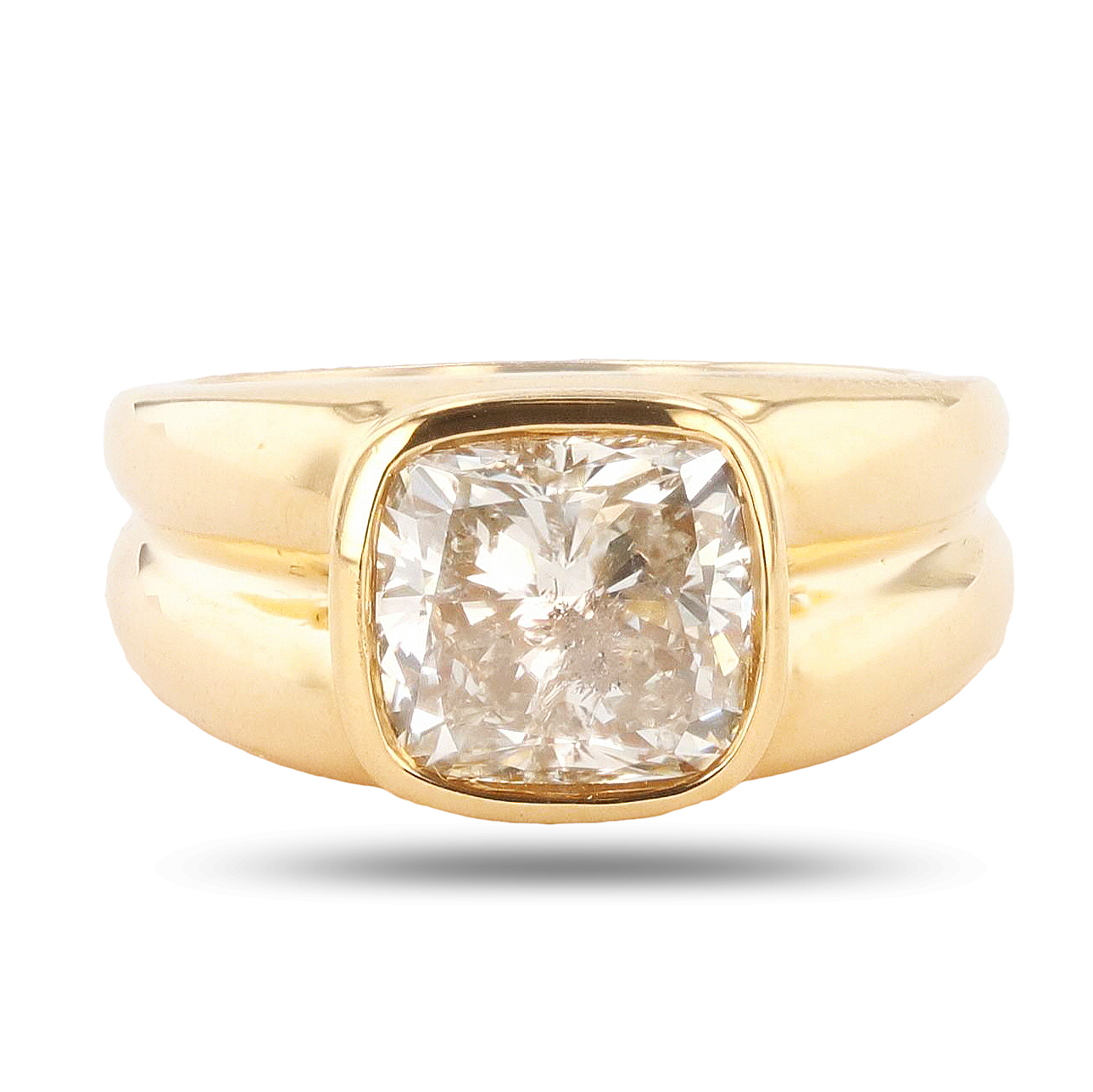 3.26ct SI3 CLARITY H COLOR CENTER Diamond 18K Yellow Gold Ring (Vault_RR04)