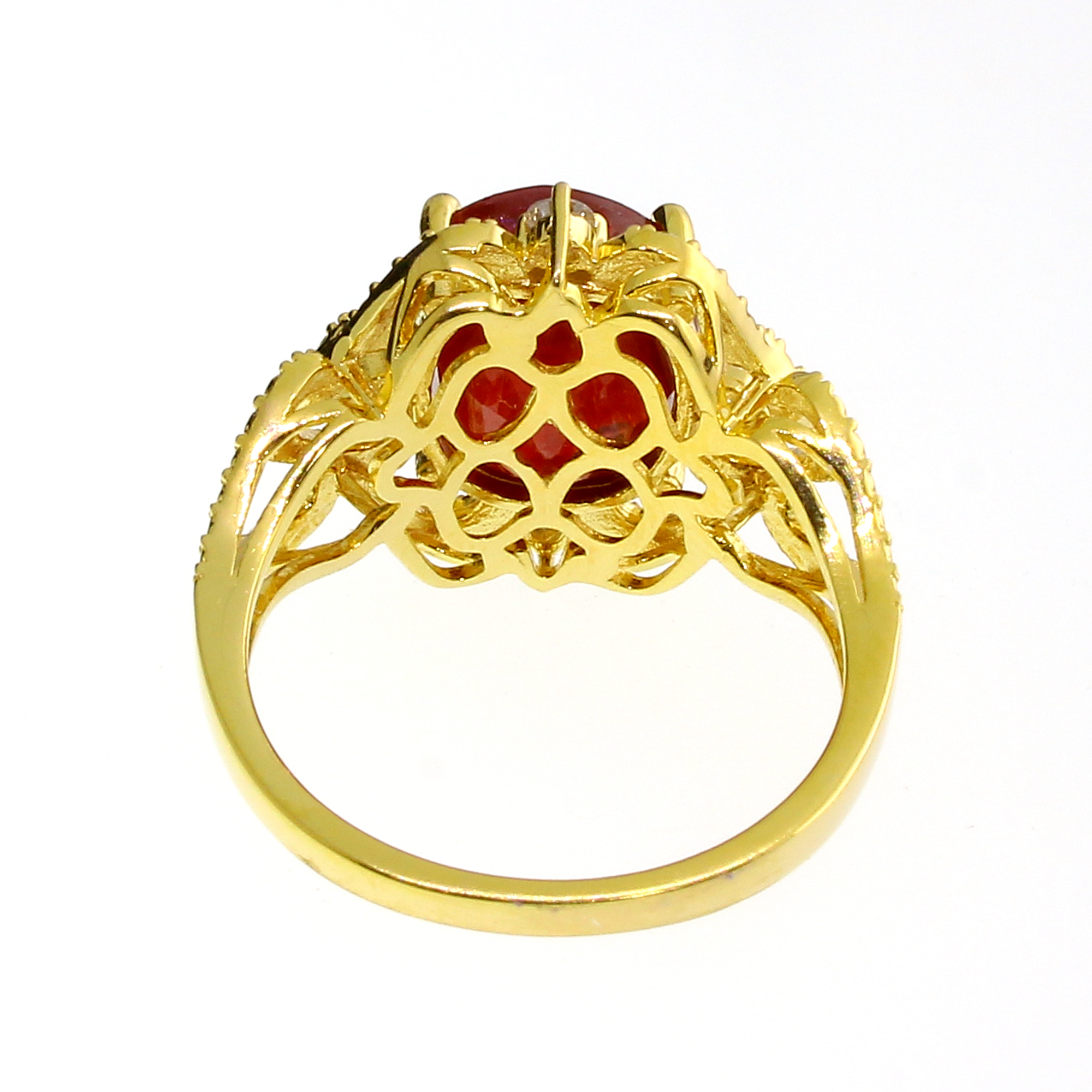 5.32CT Ruby and 0.14CT Diamond Sterling Silver Ring (RM01) - Image 3