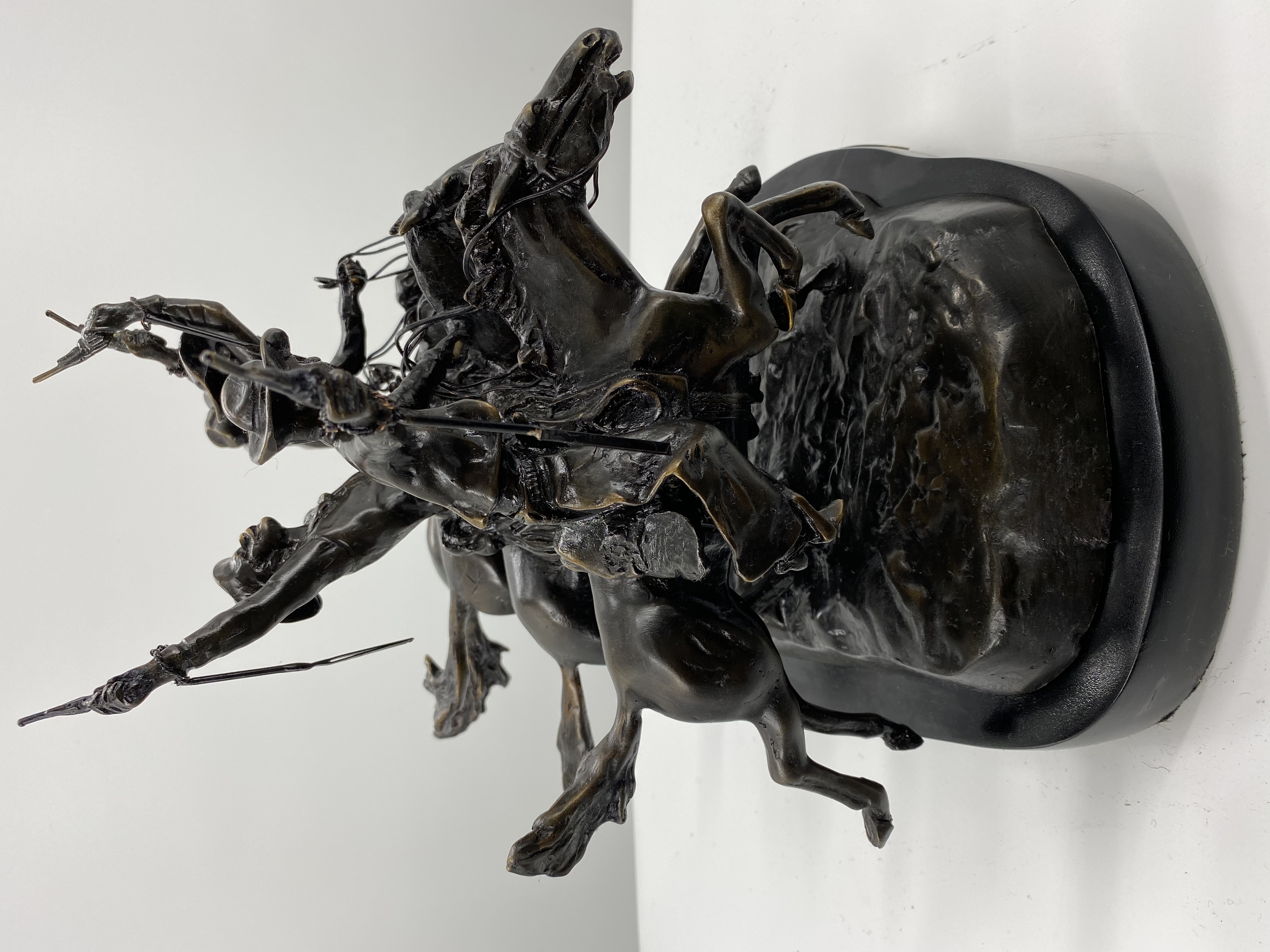 Coming Through The Rye Bronze by Frederic Remington 13.5in H x 15.5in  L x 11in W 8lb (Vault_AS) - Image 4