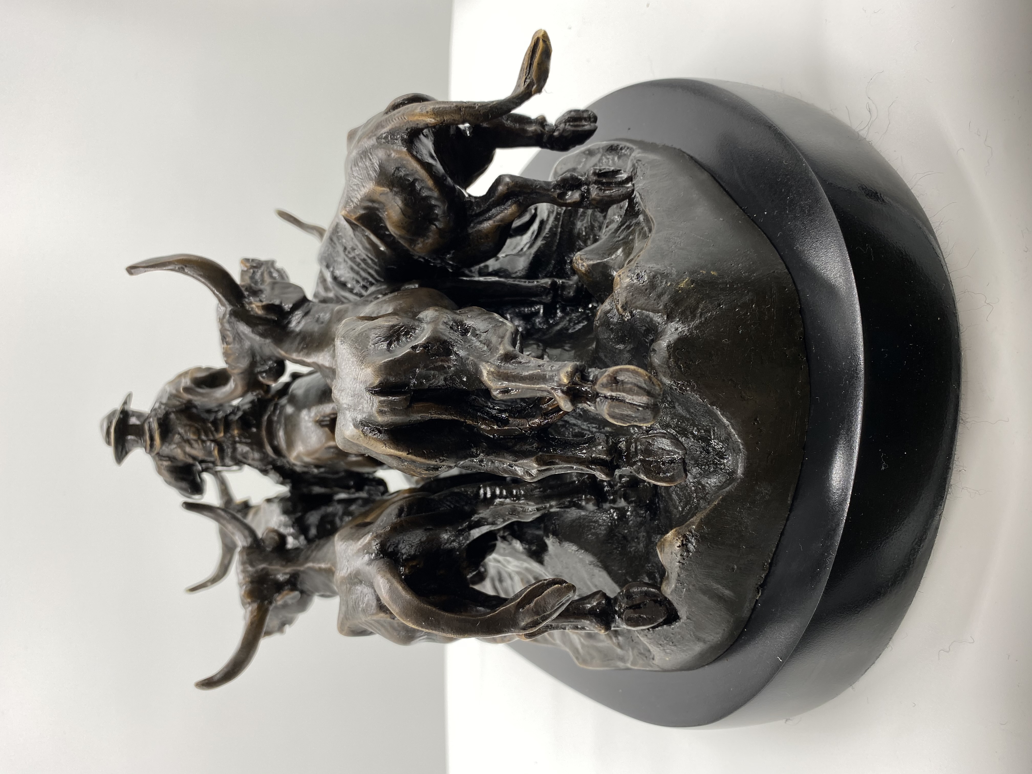 Stampede Bronze by Frederic Remington 9.5in H x 18in L x 11in W 48lb (Vault_AS) - Image 4