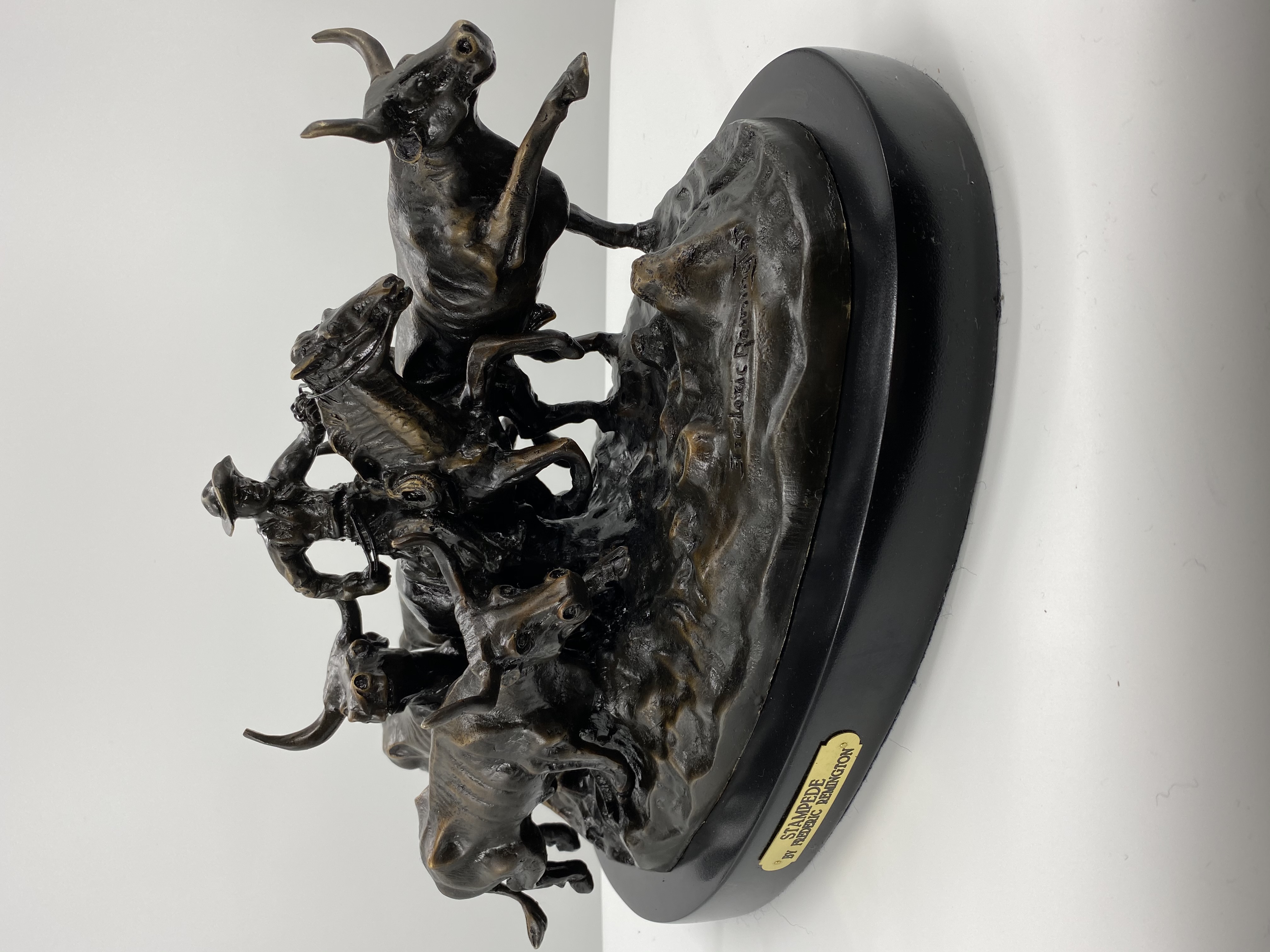Stampede Bronze by Frederic Remington 9.5in H x 18in L x 11in W 48lb (Vault_AS) - Image 5
