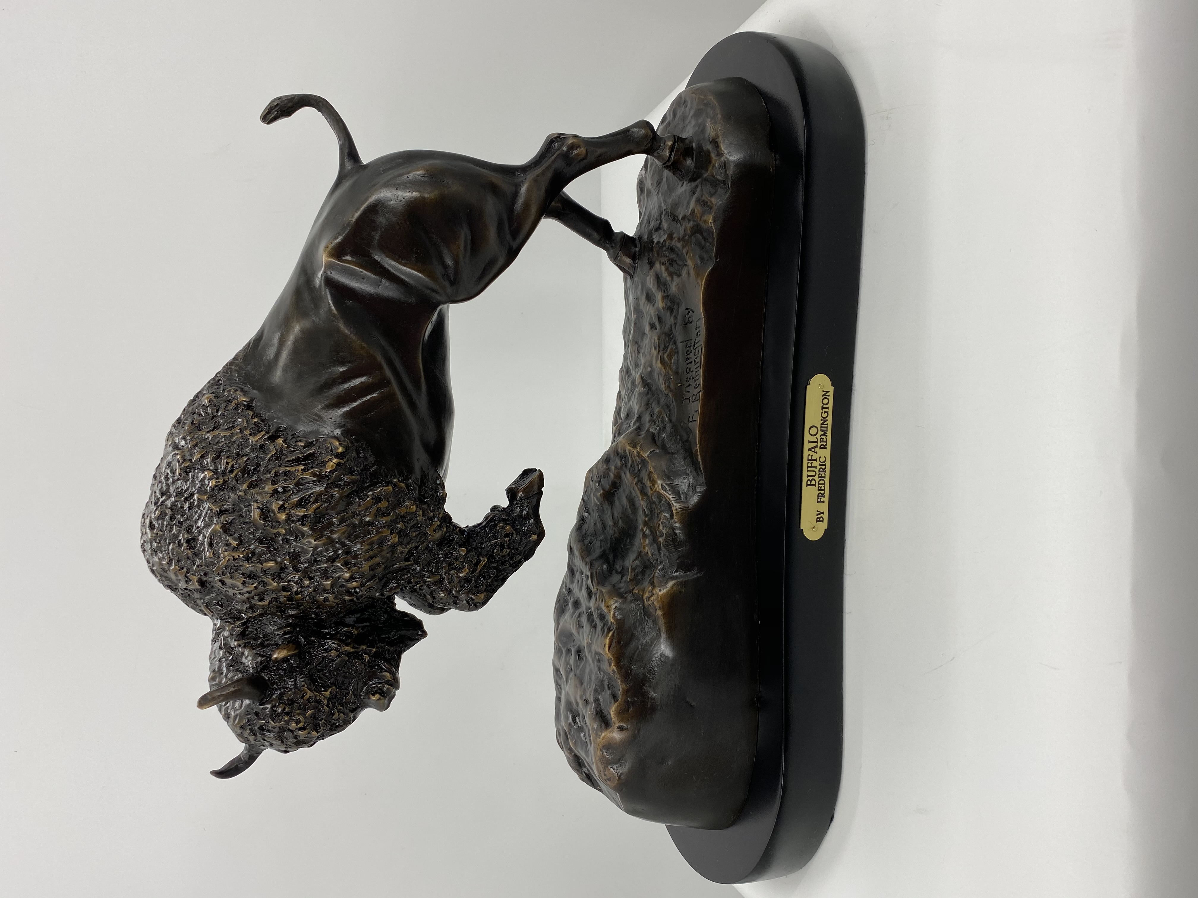 Buffalo Bronze by Frederic Remington 14in H x 20in L x 9.5in W 44lb (Vault_AS)
