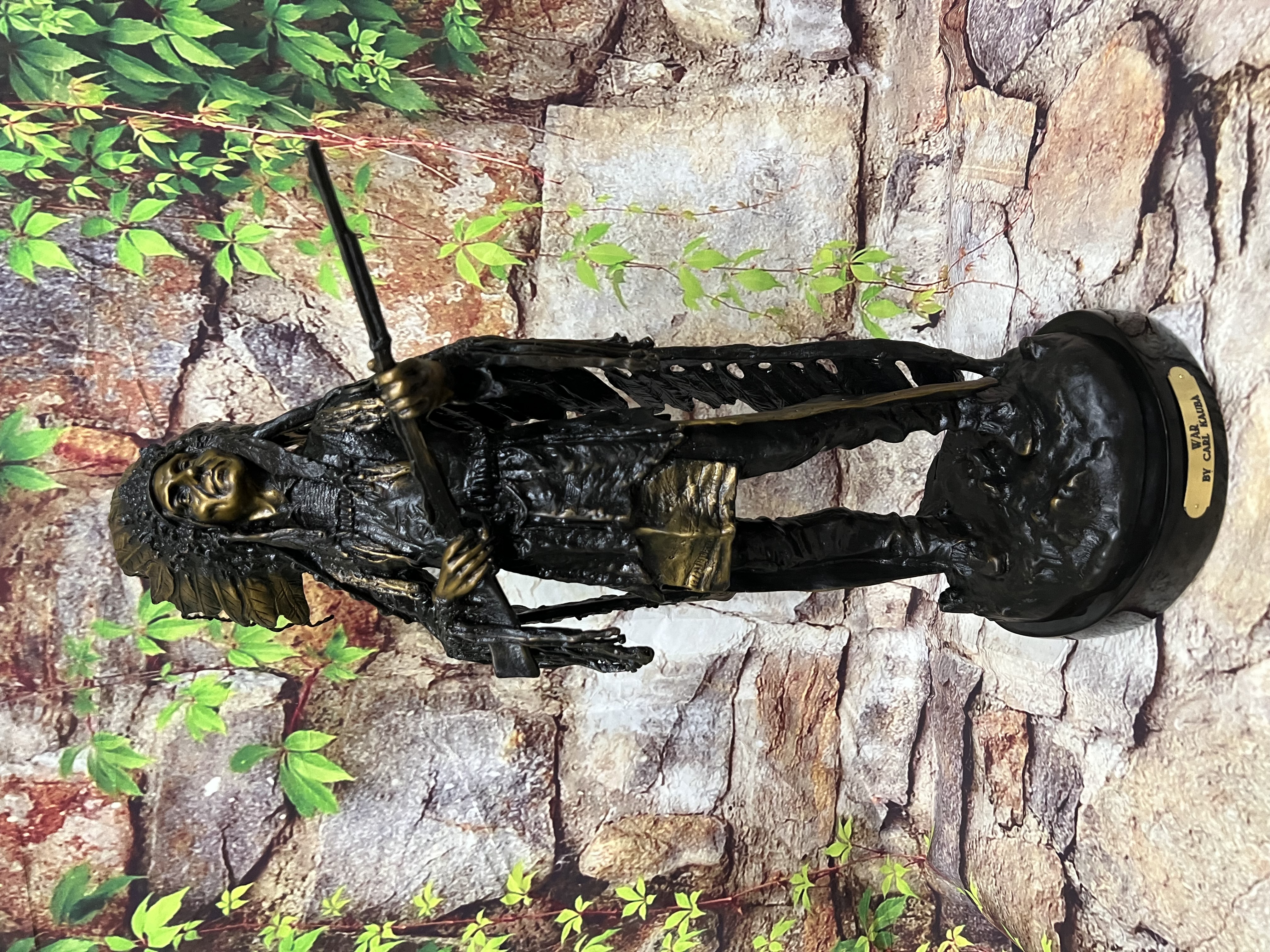 War Bronze by Carl Kauba 25in H X 14in L X 8in W (Vault_AS)