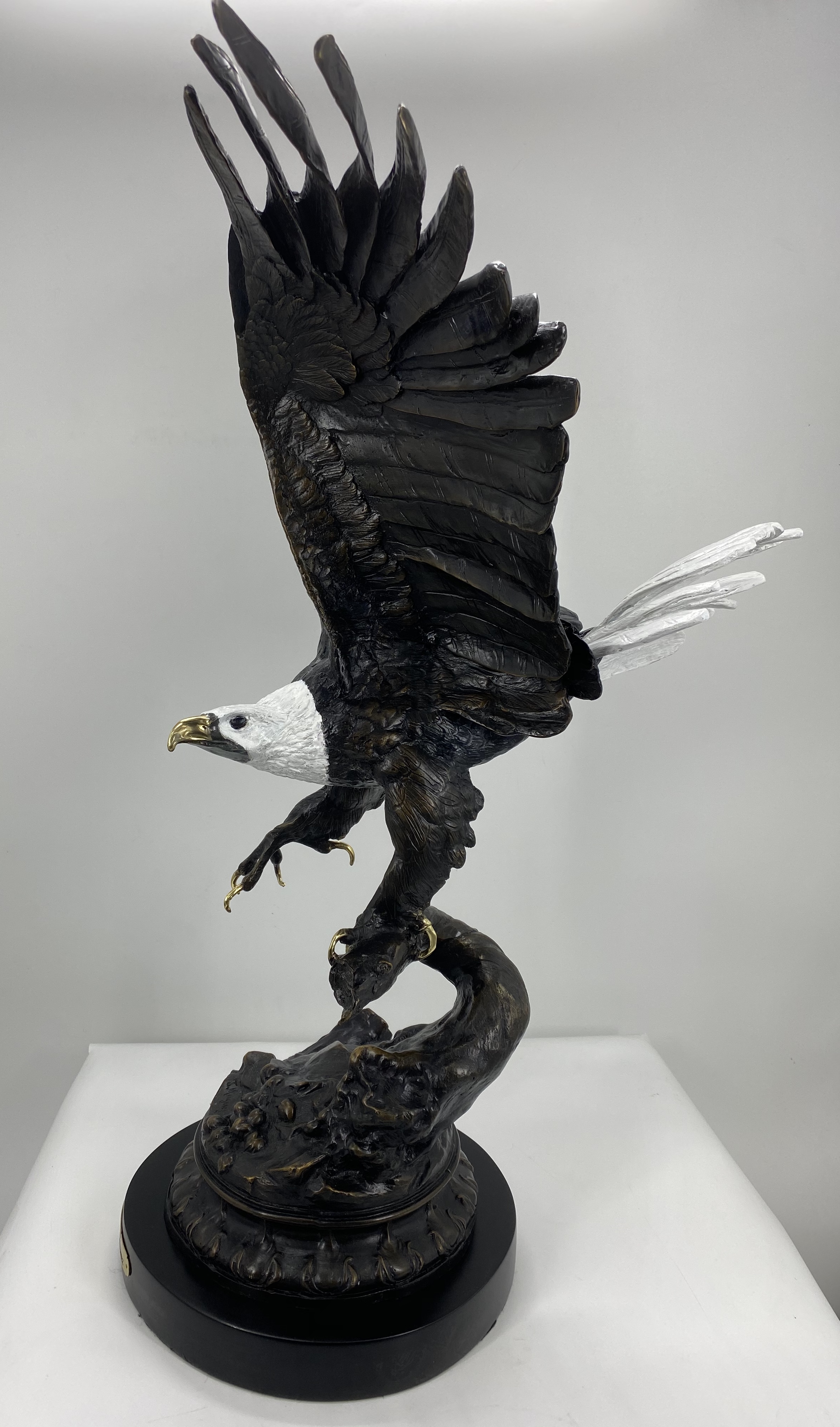 Bald Eagle Bronze by Jules Moigniez 32in H x 20in L x 17in W 55lb (Vault_AS) - Image 4