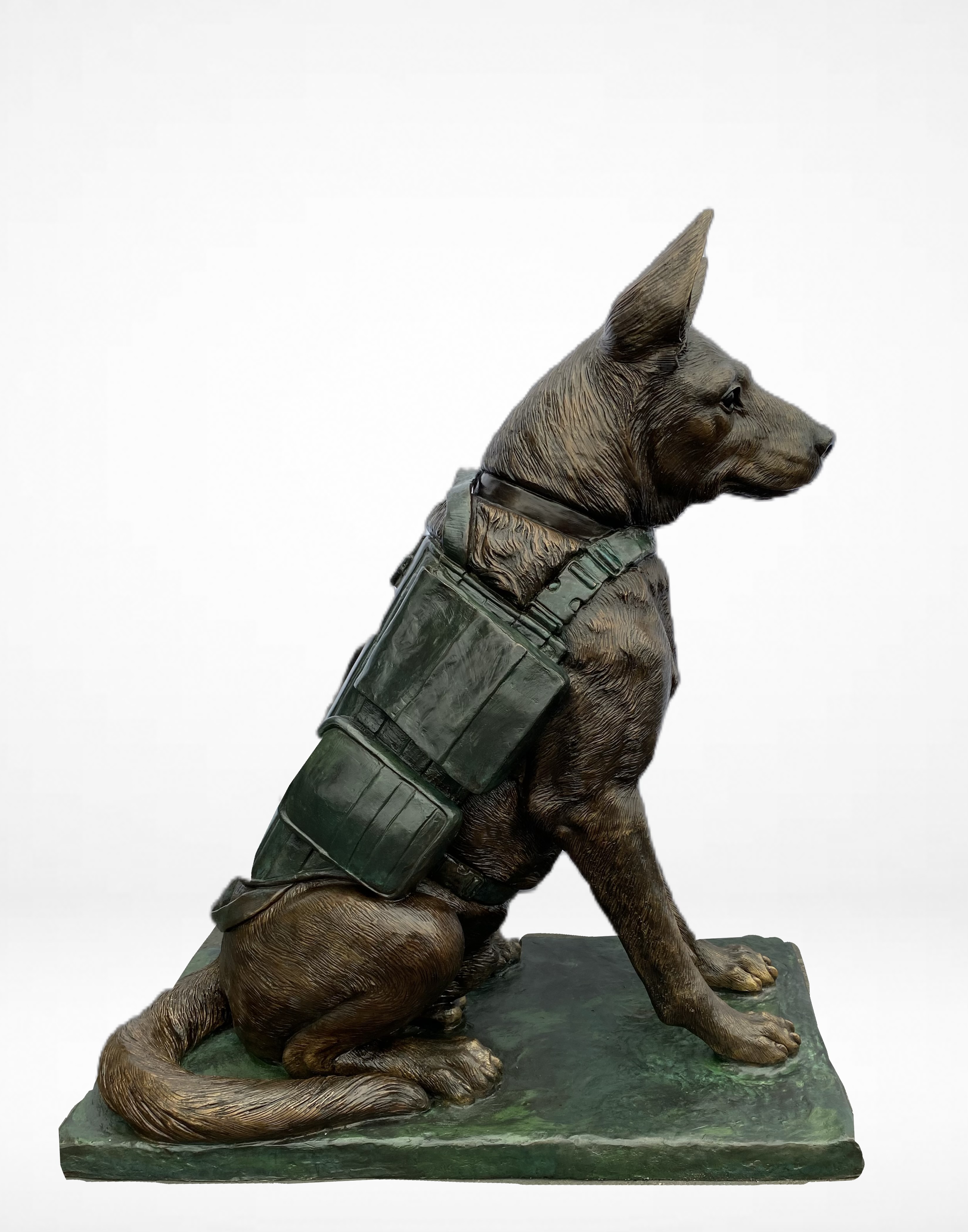 German Shepherd Service Dog Bronze 41in H x 37in L x 21in W (Vault_AS) - Image 4