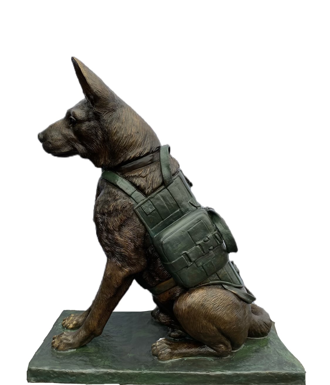 German Shepherd Service Dog Bronze 41in H x 37in L x 21in W (Vault_AS) - Image 6