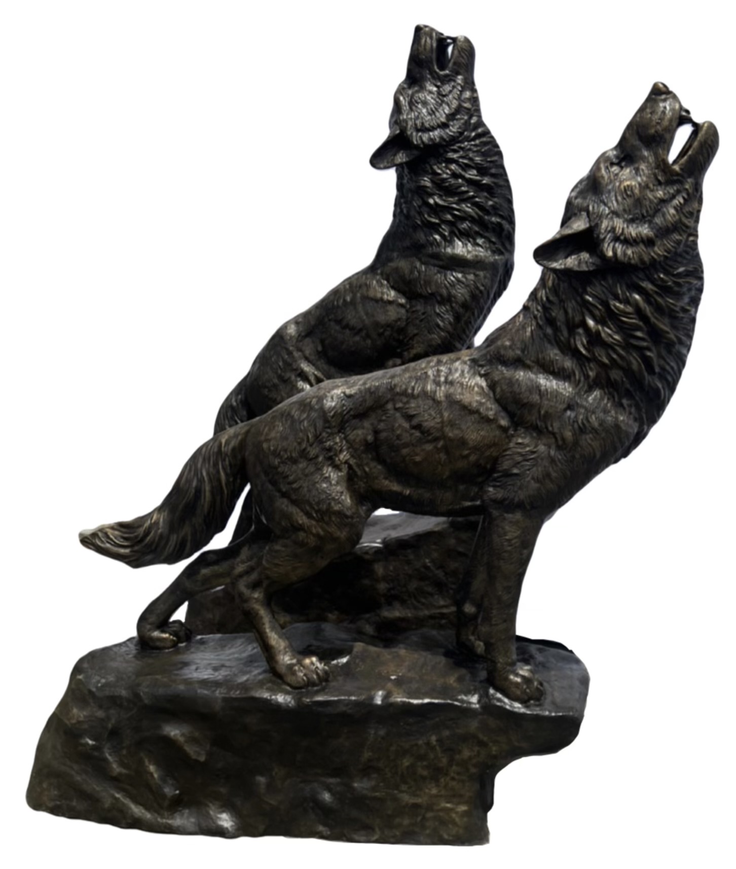 Heroic Set of Two Wolves Bronze by By Max Turner 80in H x 57in L x 23in W and 70in H x 64in L x 21in W (Vault_AS) - Image 5