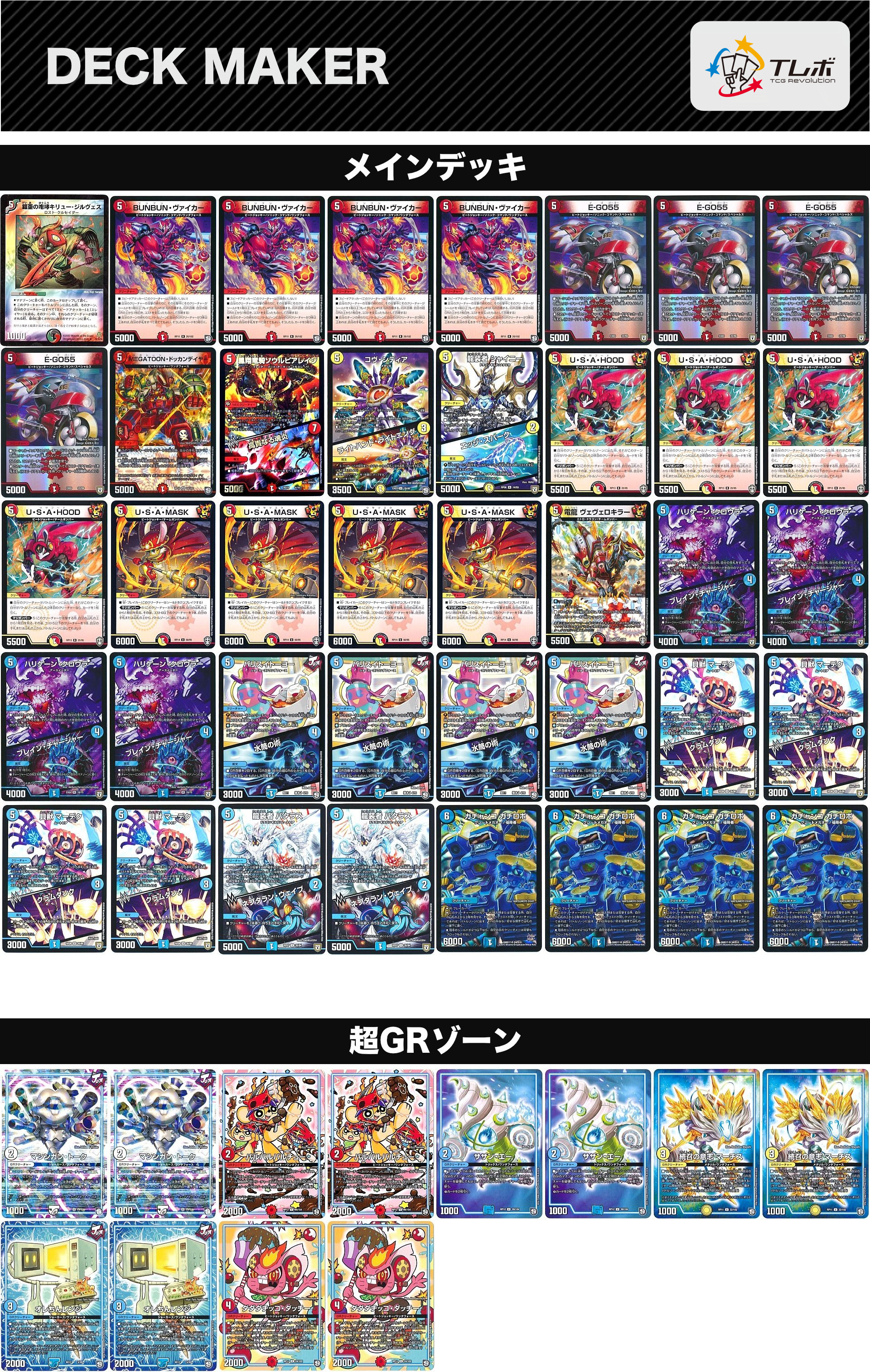 デュエルマスターズ 連鎖ラッカガチロボ デッキレシピ詳細 | ガチまとめ