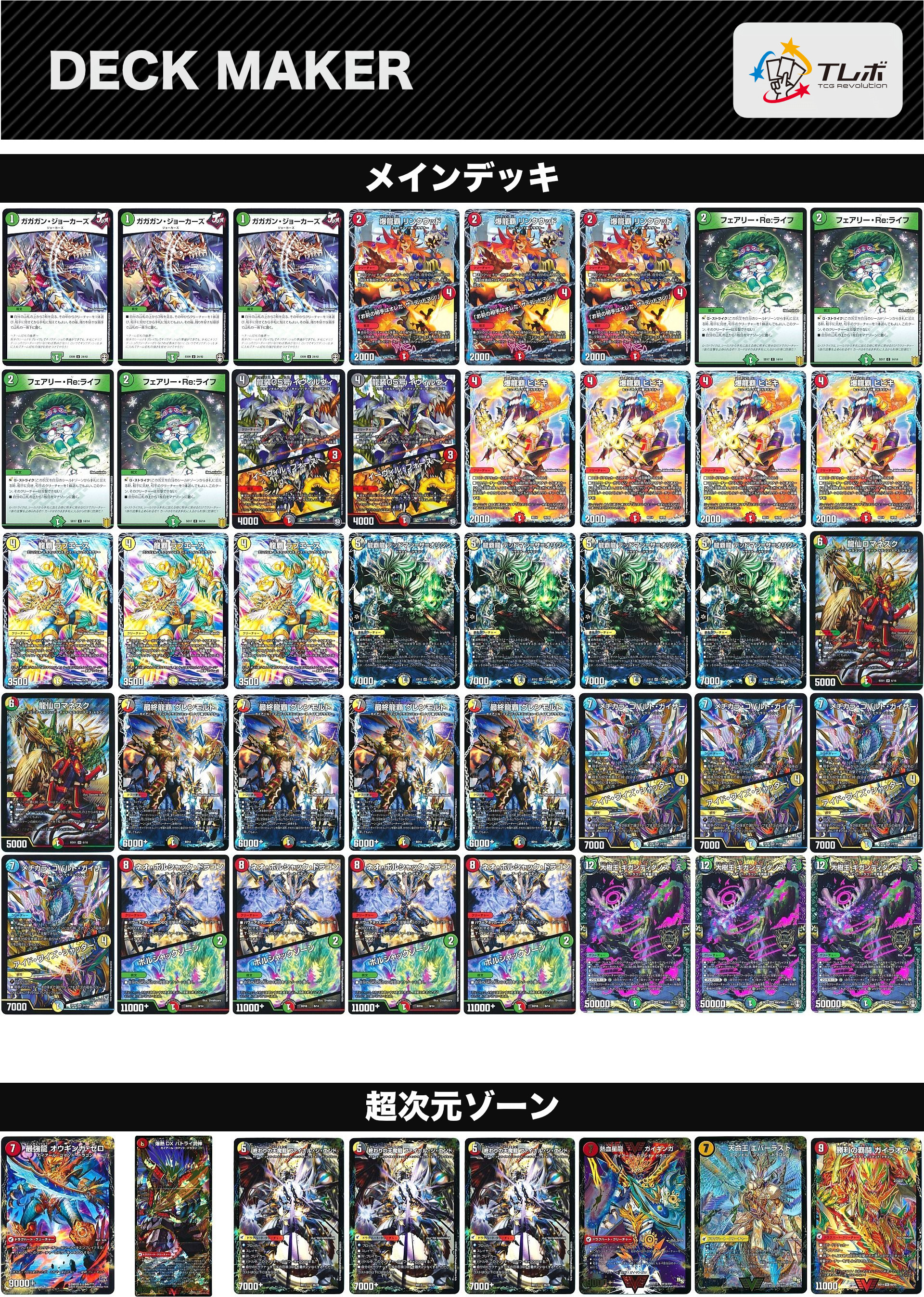 デュエルマスターズ デッドマン型4cドラグナー デッキレシピ詳細