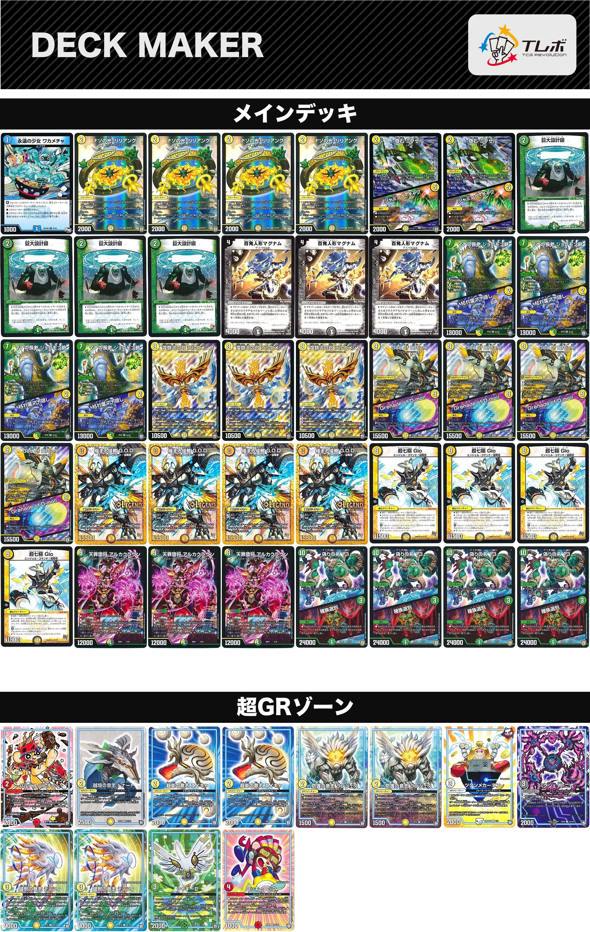 デュエルマスターズ GODループ デッキレシピ詳細 | ガチまとめ
