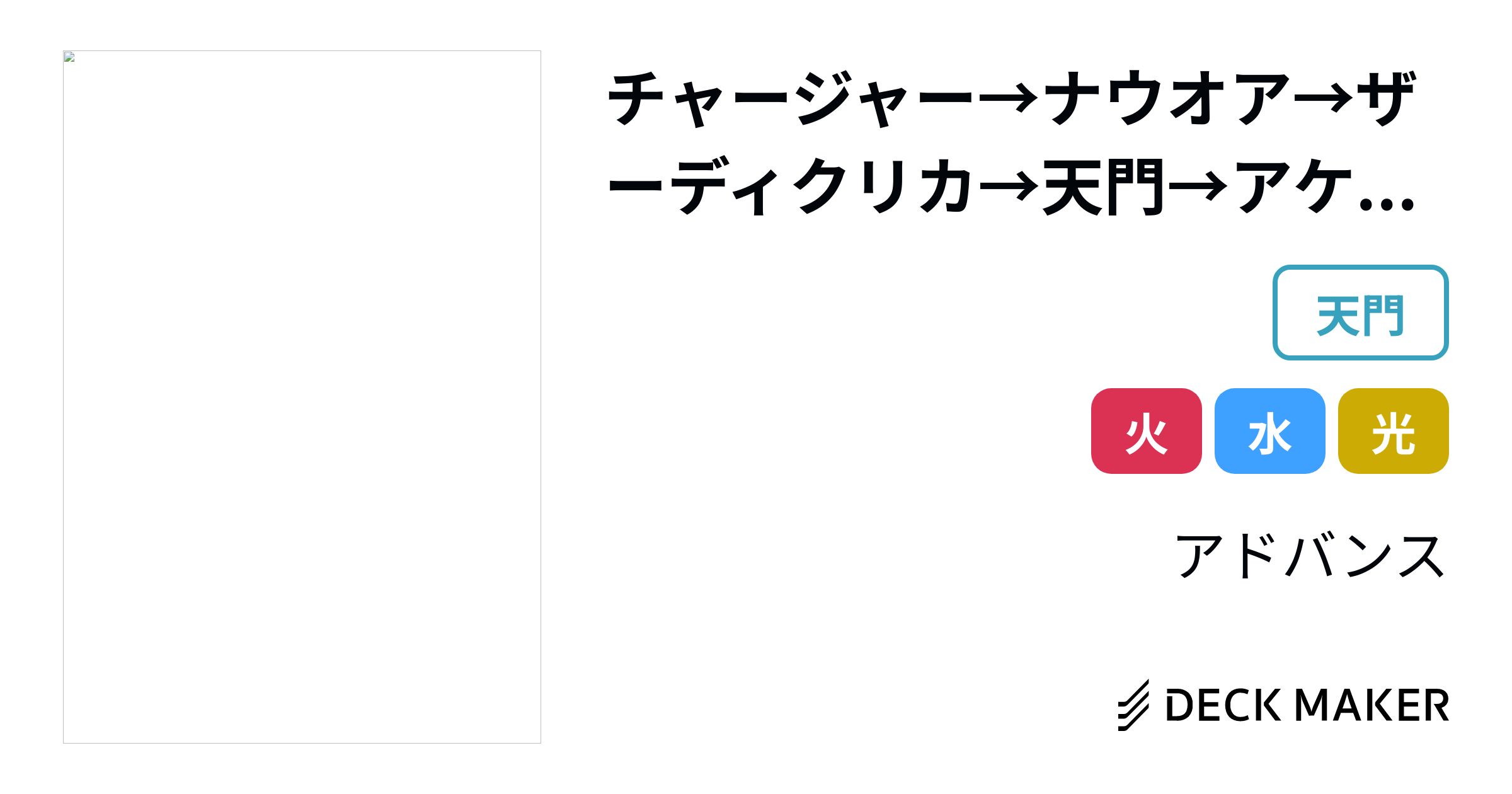 デュエルマスターズ チャージャー→ナウオア→ザーディクリカ→天門