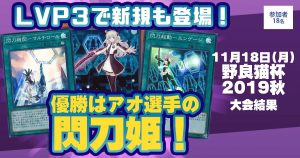 【大会結果報告】『野良猫杯2019秋』【上位入賞デッキレシピ】