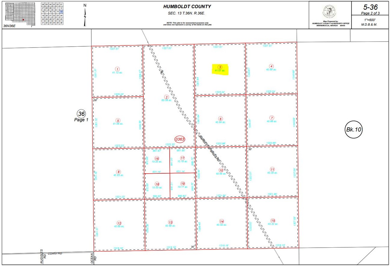 41 Acres Near Winnemucca for Rural Living and Outdoor Recreation in Humboldt County