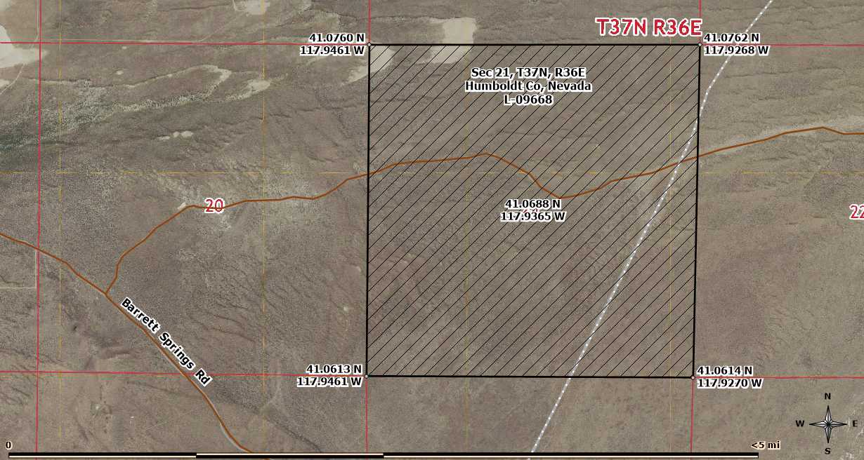 Own a Full Square Mile Near Winnemucca with Blue Mountain Foothills and Humboldt County Recreation