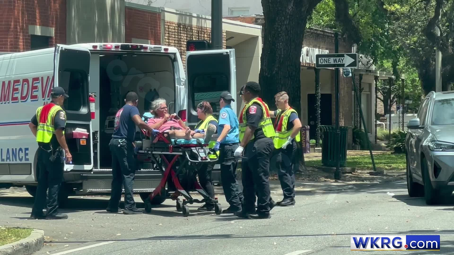 Woman injured in Government Street car crash