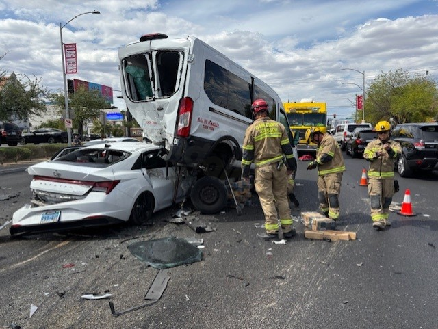 Seven people injured in multiple car collision close to UNLV: CCFD
