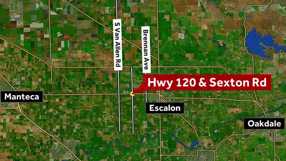 Fatal crash on Highway 120 involving hay equipment, per CHP