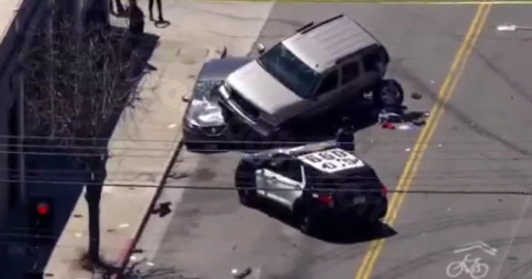 San Pedro police chase leads to violent multi-vehicle crash.
