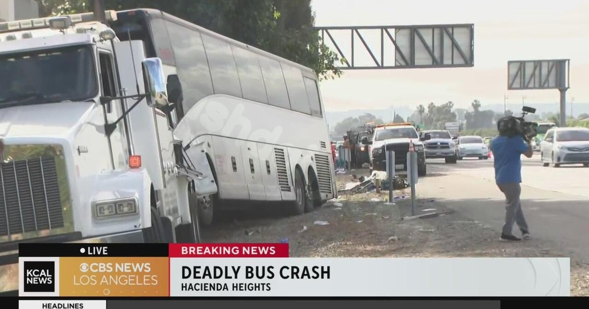 One fatality, multiple injuries in tour bus crash on California freeway in Hacienda Heights