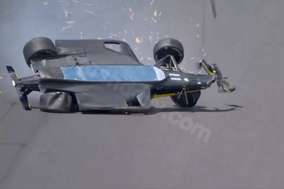 Colton Herta flies upside down in huge Indy 500 qualifying crash