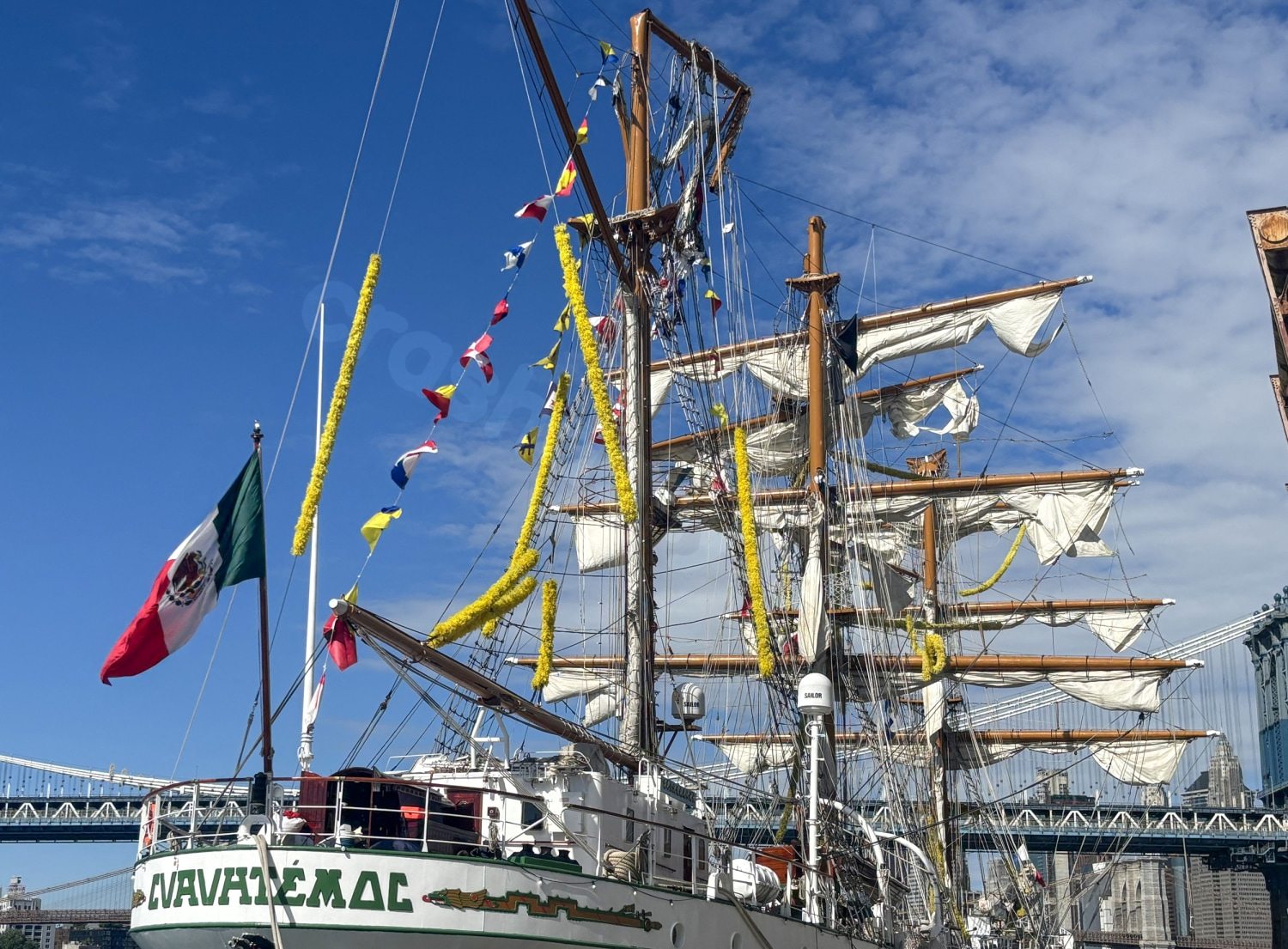 'I thought it was a movie': Mexican ship's crash into with Brooklyn Bridge leaves locals in disbelief