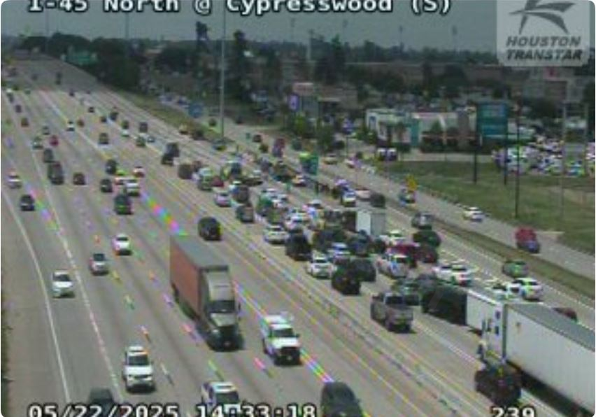Fatal motorcycle crash closes North Freeway lanes at Cypresswood