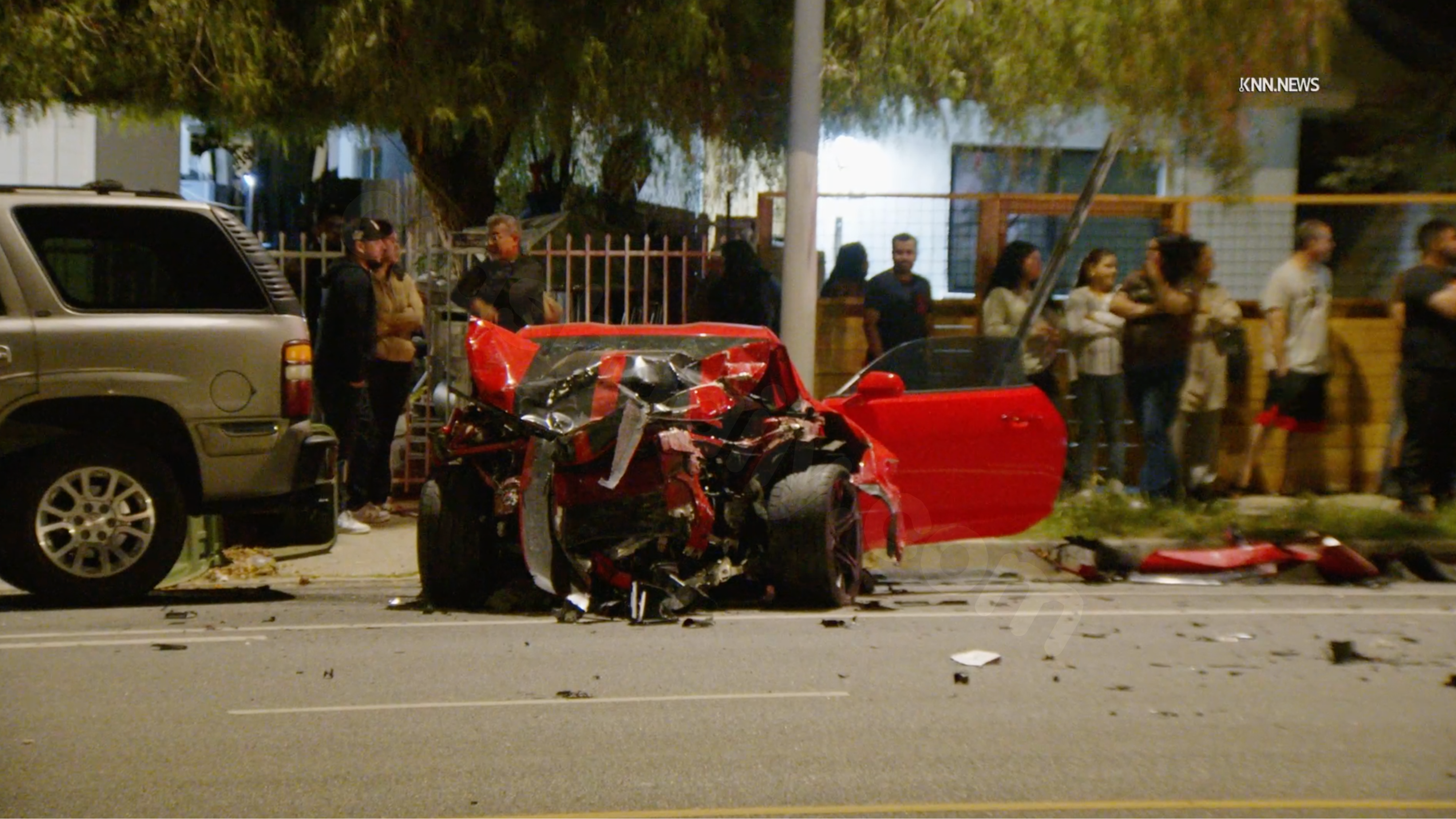 2 patients hospitalized, 8 cars damaged in late-night Los Angeles crash caught on video