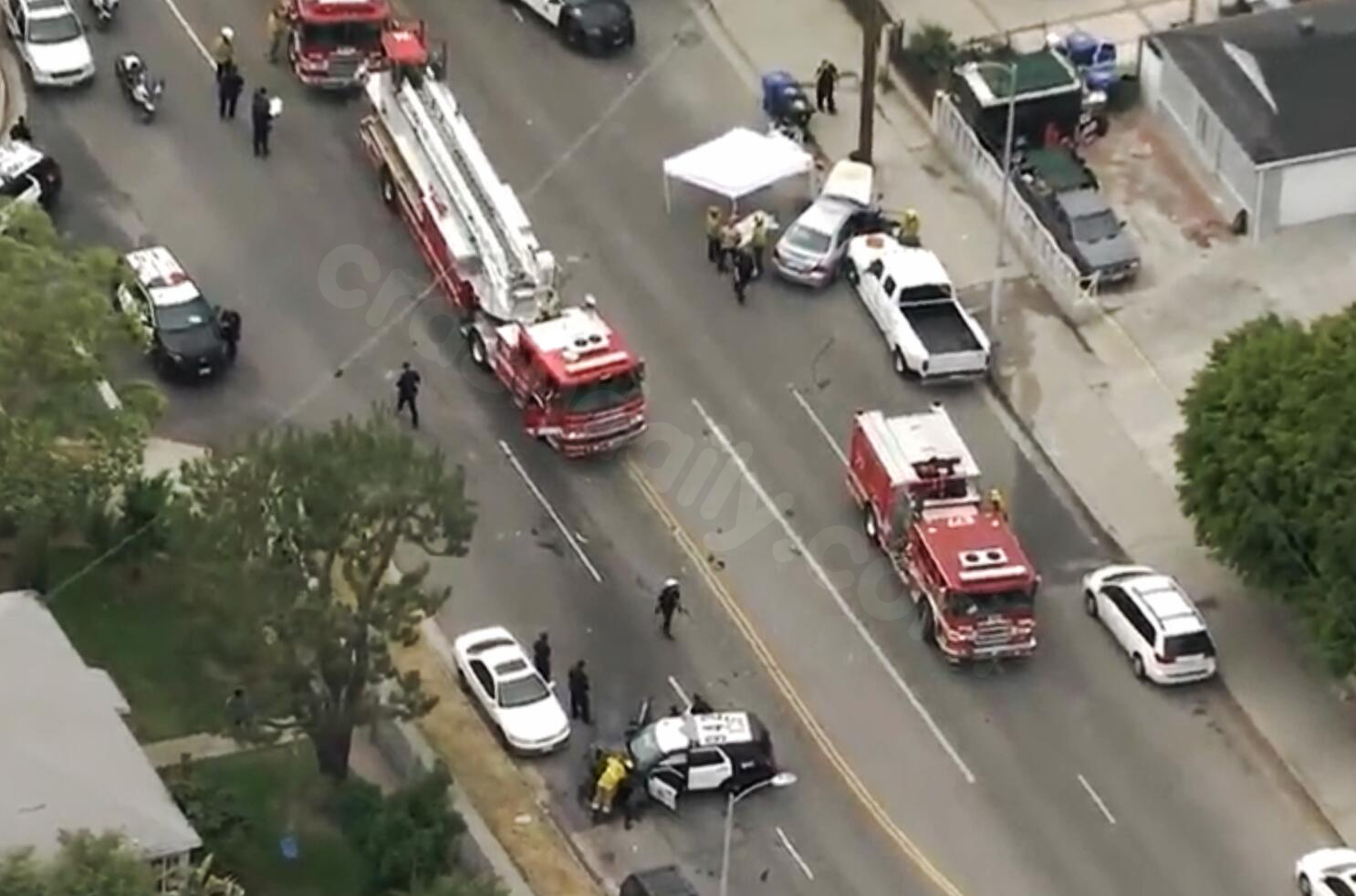 Man killed in collision with LAPD cruiser in Sun Valley