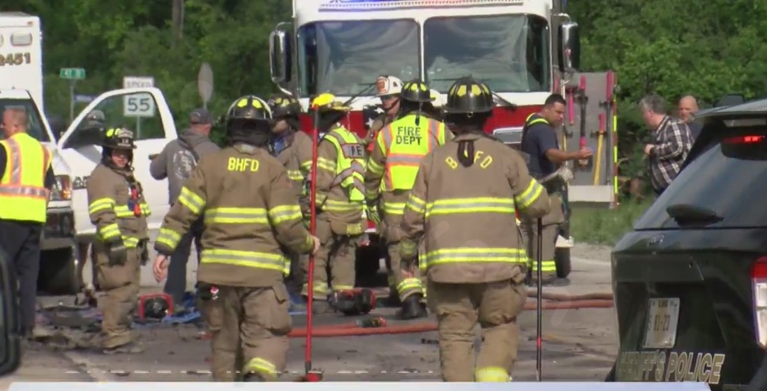 Fatal collision between car and semi-truck in Milan