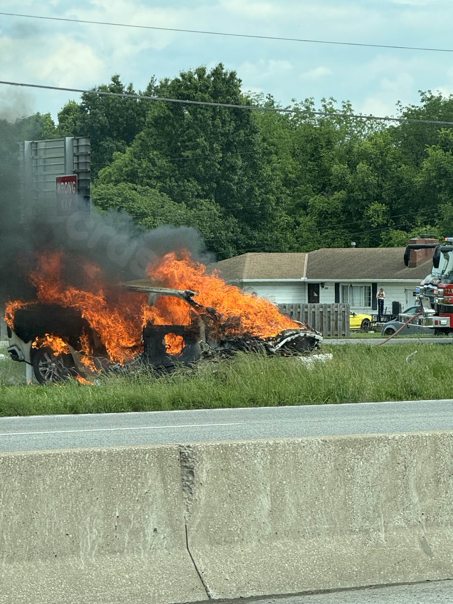 Fiery crash near I-49 in Grandview sends two to hospital