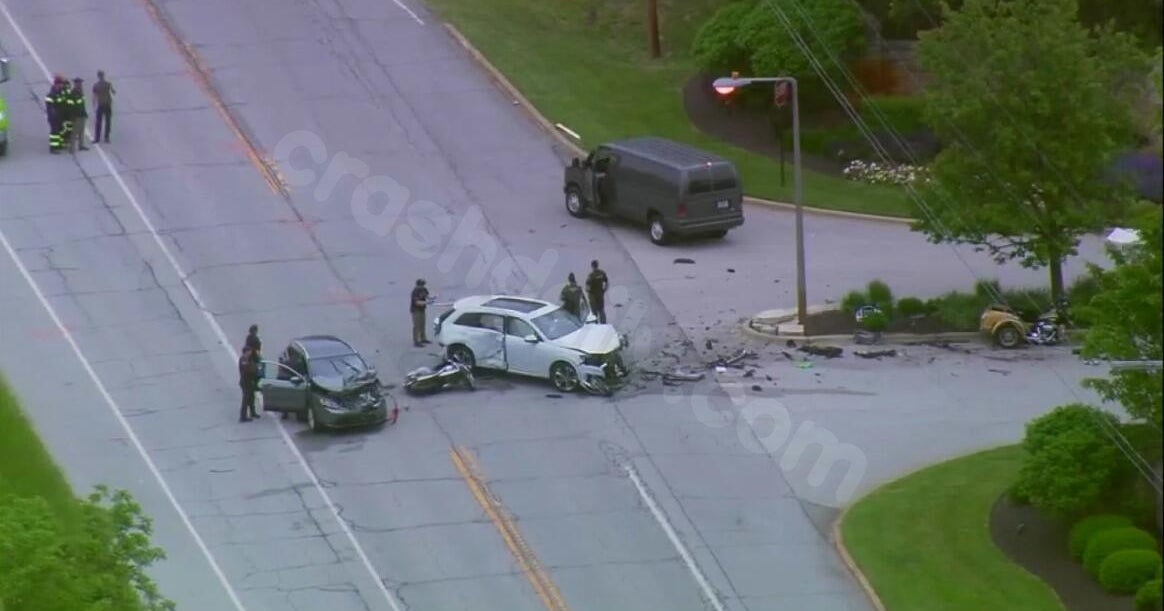 Fatal crash involving 2 cars and 2 motorcycles in Porter County, Indiana.