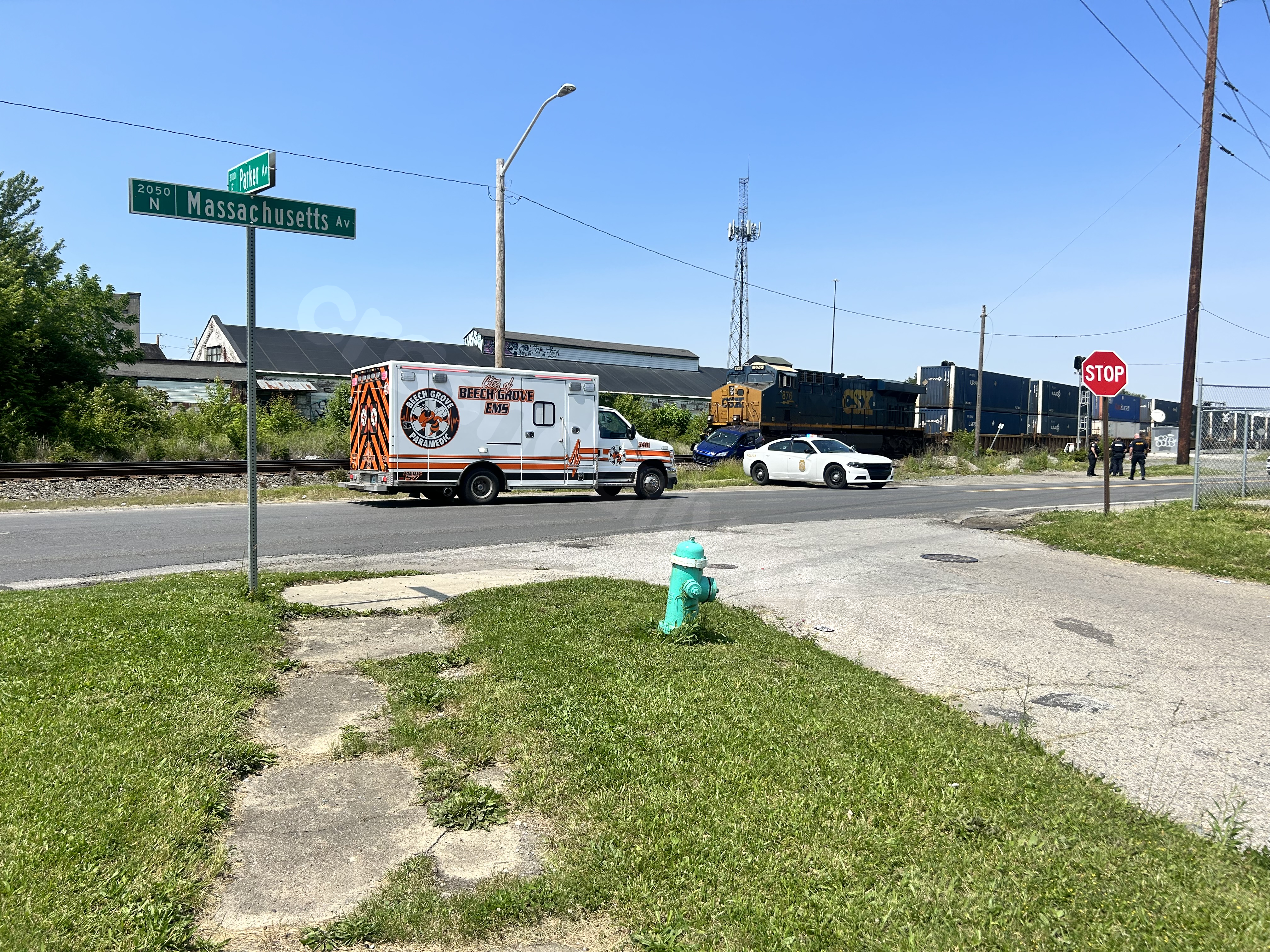 One person injured in collision between train and car in east Indianapolis