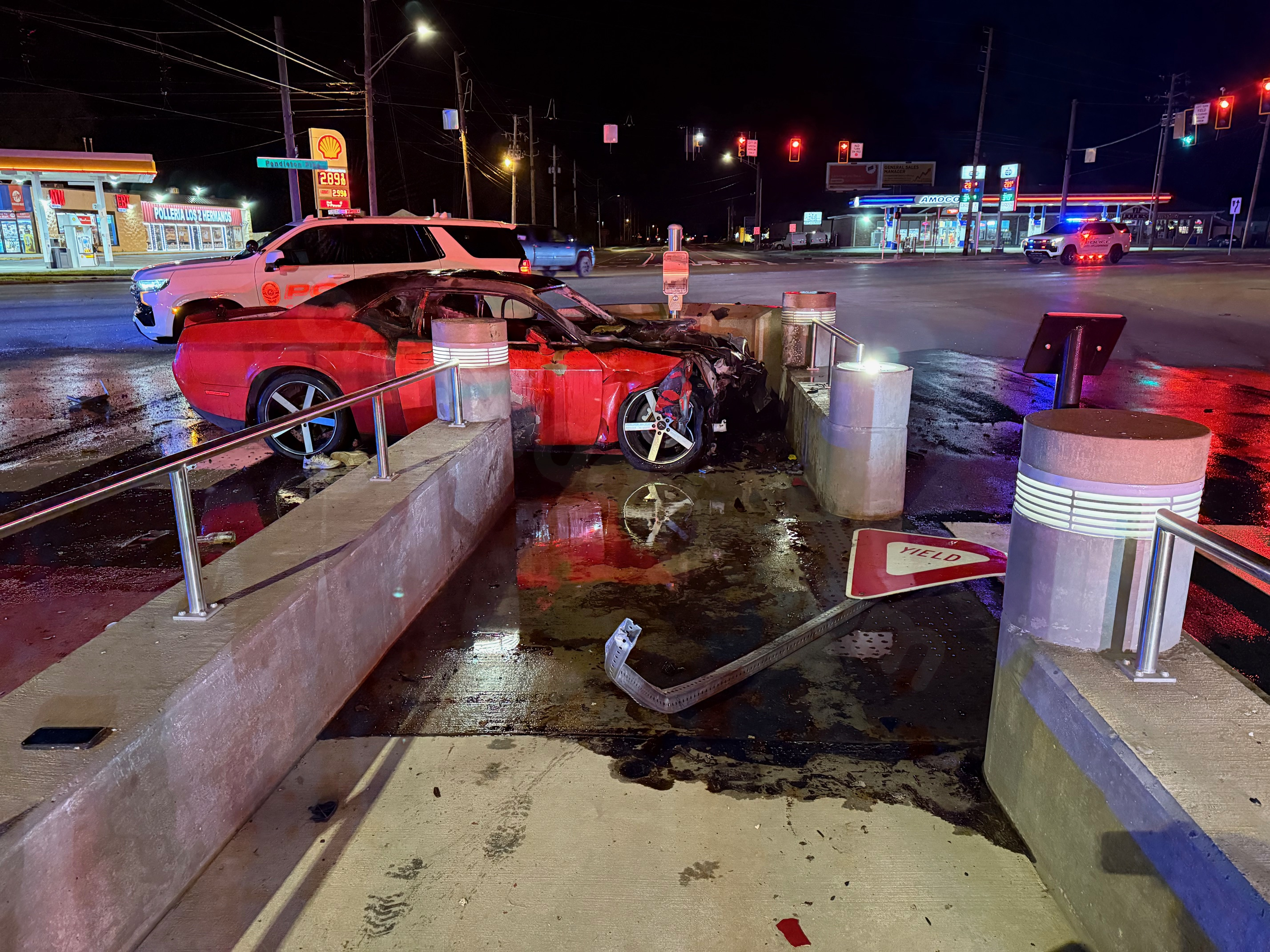 Two injured in one-car accident in Lawrence