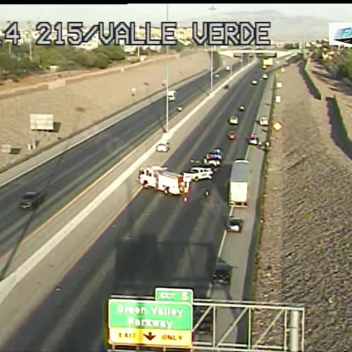 Deadly accident on Route 215 at Valle Verde causing closure of all lanes heading west