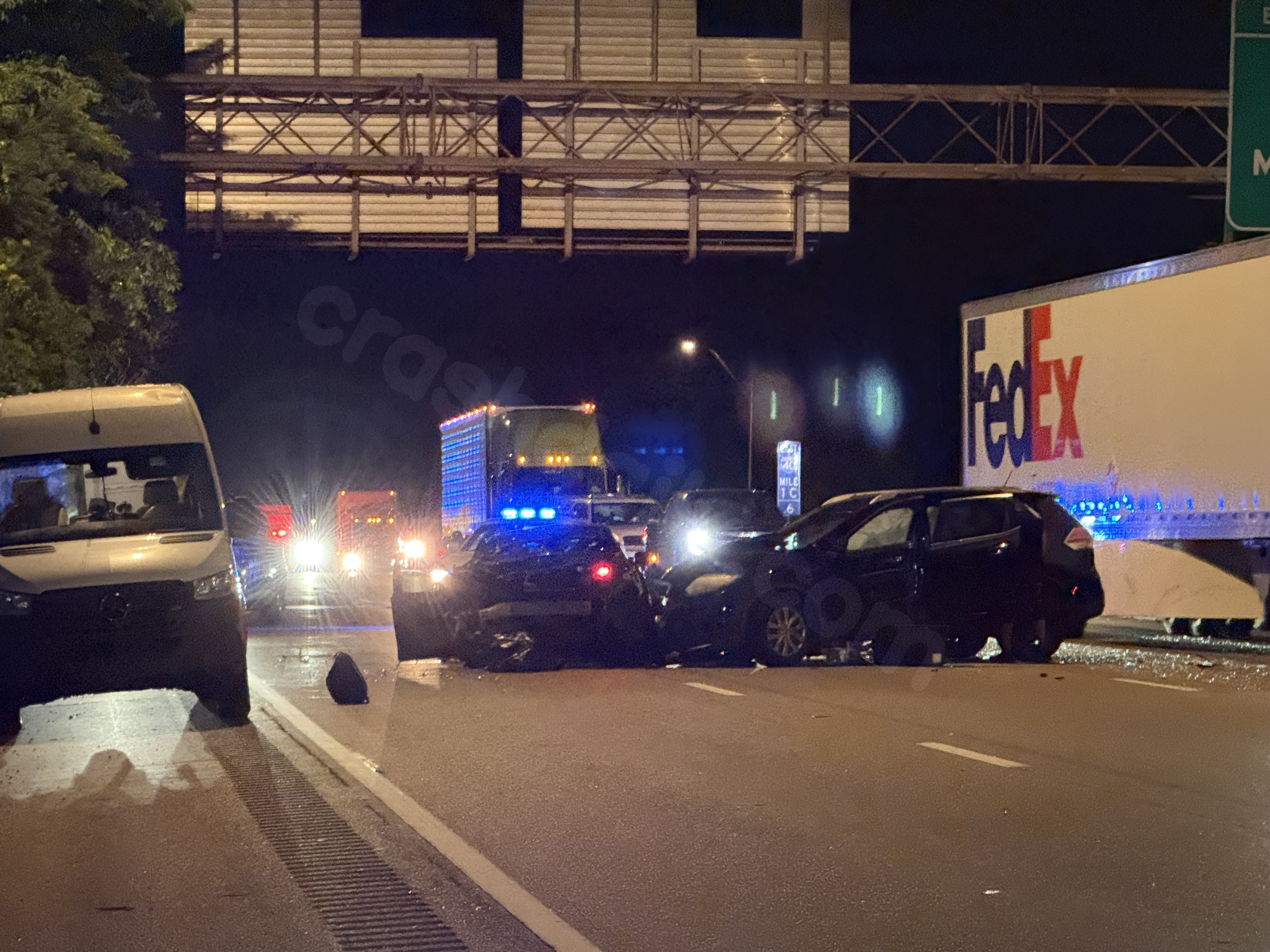 Multiple vehicles collide with motorcycle on I-40