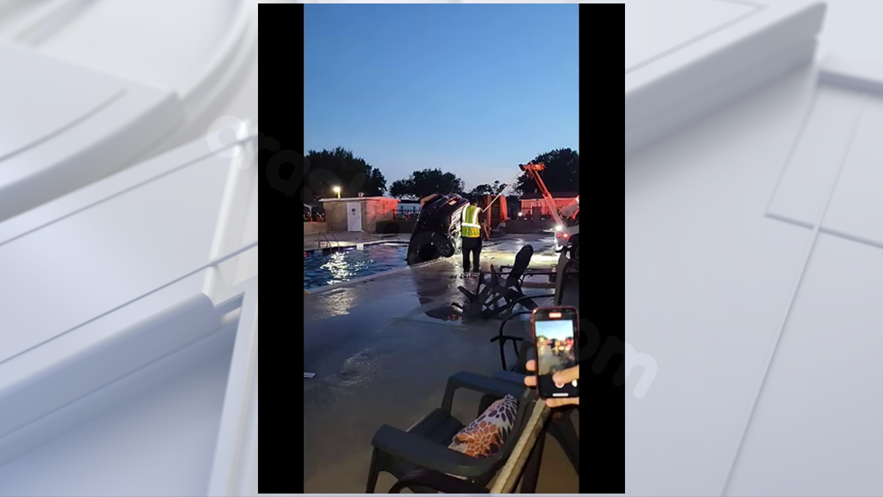 Vehicle plunges into pool in Southwest Houston