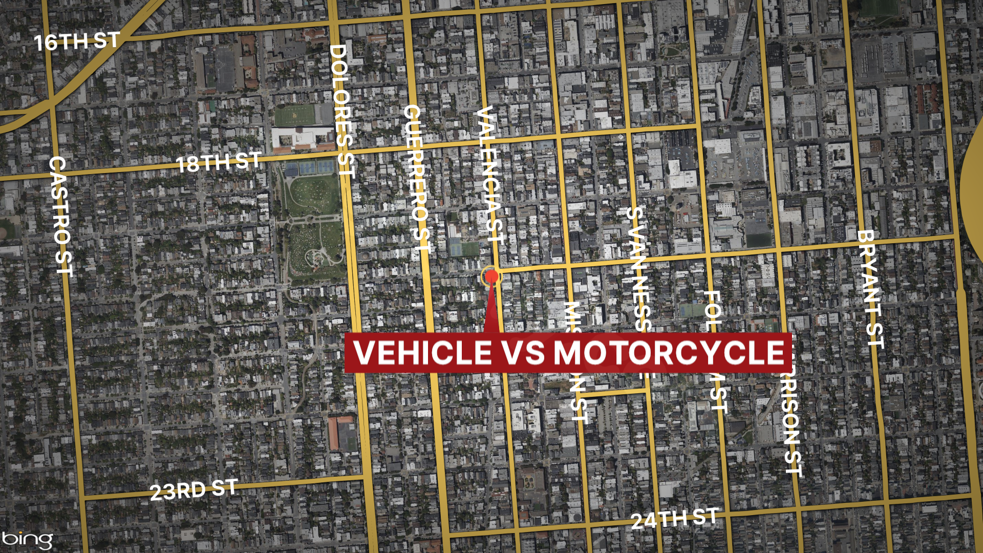 Motorcyclist critically injured in two-vehicle collision in SF Mission District