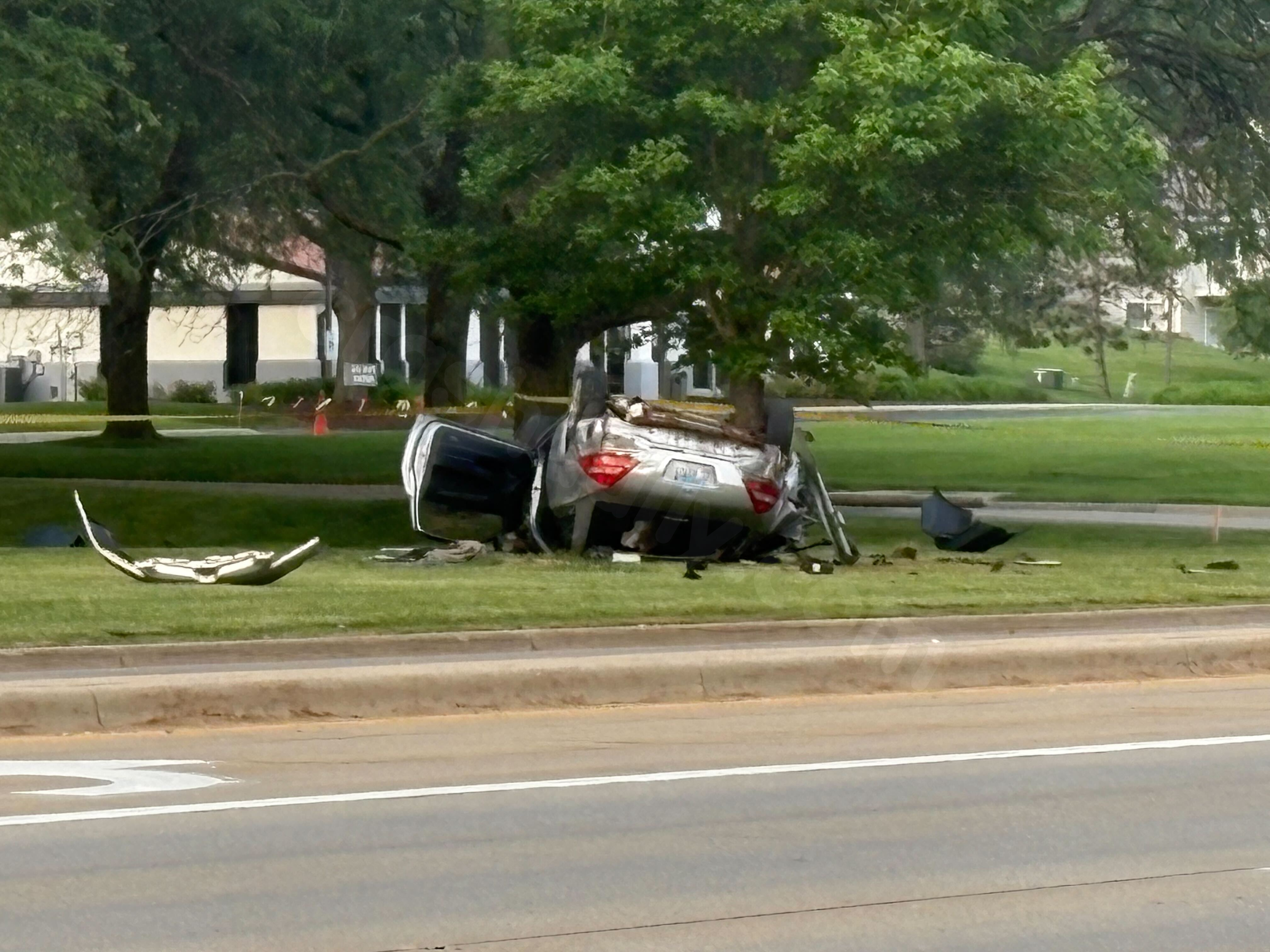Photos: Rockford crash results in severely damaged car and man with critical injuries