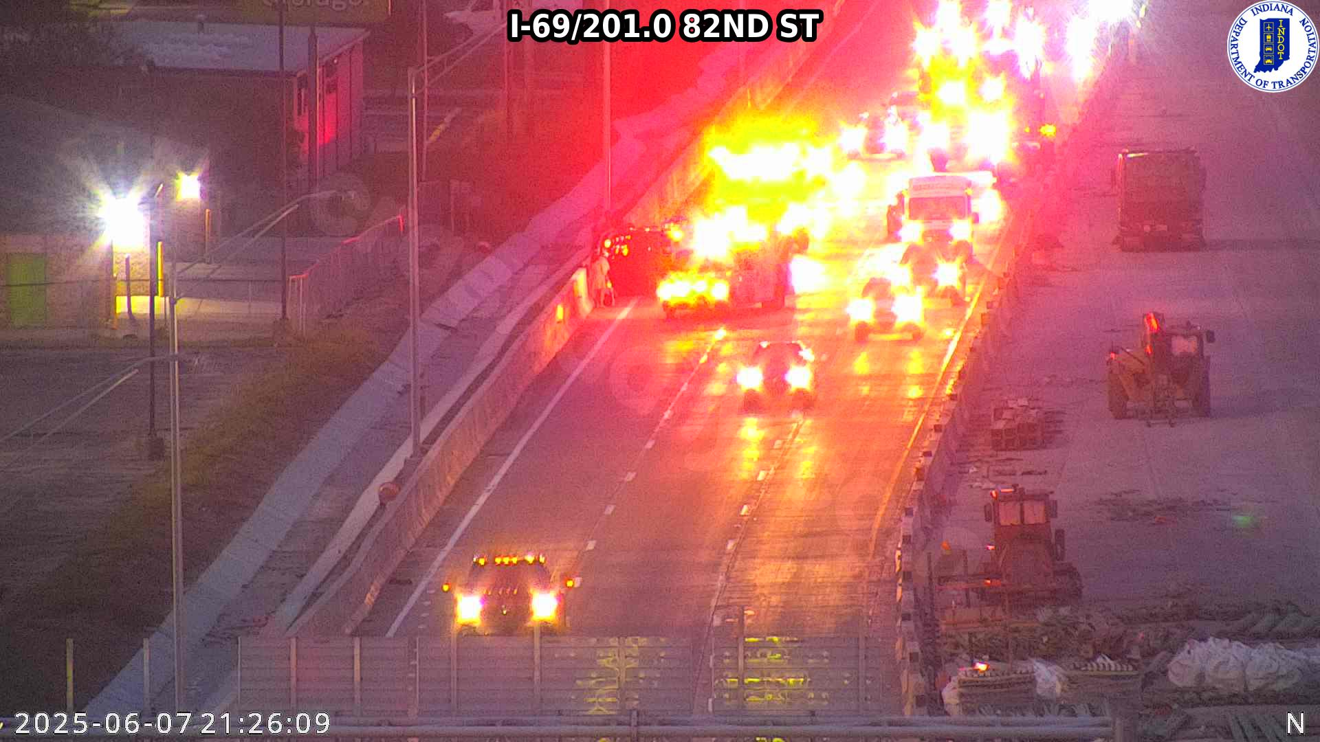 Vehicle flips in collision on I-69 in Indianapolis