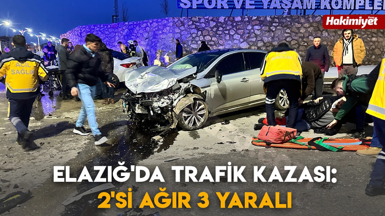 Elazığ'da kaza sonucu 3 kişi yaralı, 2'si durumu ağır.