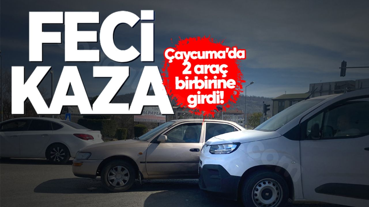 Çaycuma yolu kazası: 2 araç çarpıştı!