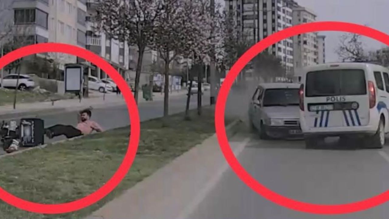 Araç Kamerasında Görüntülenen Zincirleme Kaza: 2 Polis 4 Yaralı