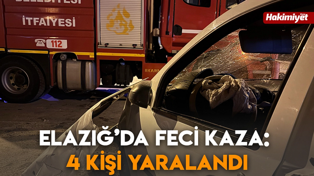 Elazığ'da korkunç trafik kazasında 4 kişi yaralandı.