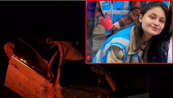 Lise öğrencisi Nazlı, kaza sonucu yaralandı.