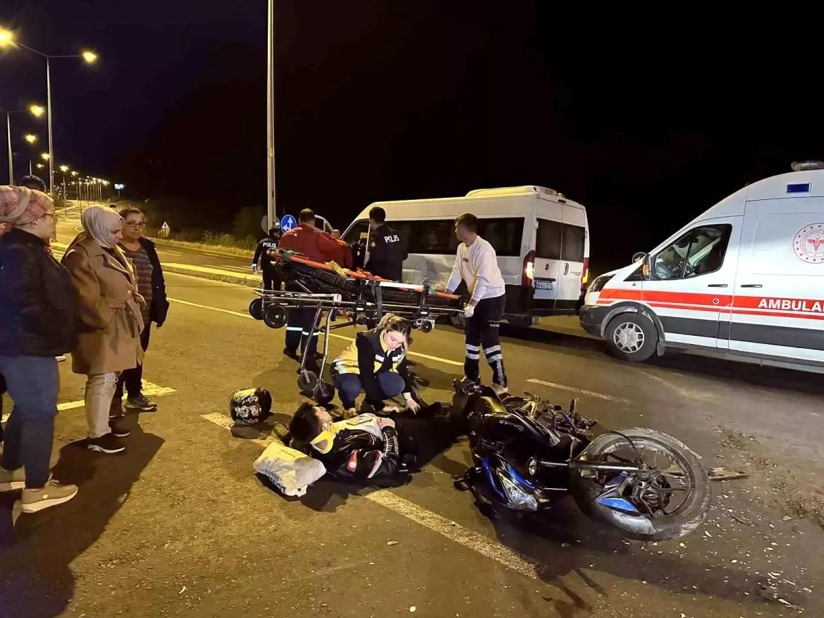 Tekirdağ'da Bir Motosiklet Kaza Geçirdi.